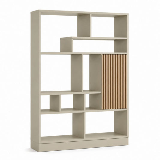 Libreria divisoria a giorno tortora e rovere in pannello truciolare 90 x 30 x 180 cm