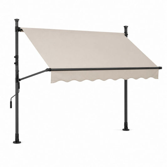 Tenda da sole autoportante retrattile beige in poliestere rettangolare 300 x 250 x 300 cm