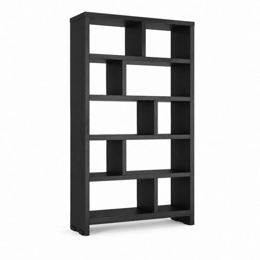 Libreria a giorno nera in pannello truciolare 80 x 30 x 180 cm