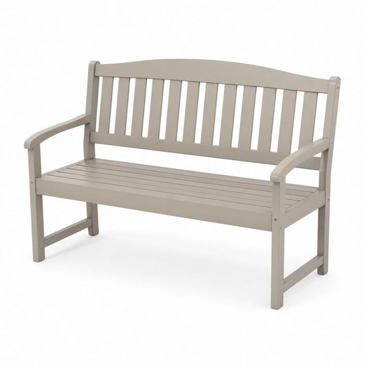 Panca da giardino 2 posti grigio tortora in legno massello di acacia rettangolare 120 x 63 x 91 cm